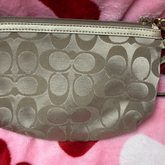 Coach Poppy Tan Wristlet with Gold Accents - Picture 3 of 3